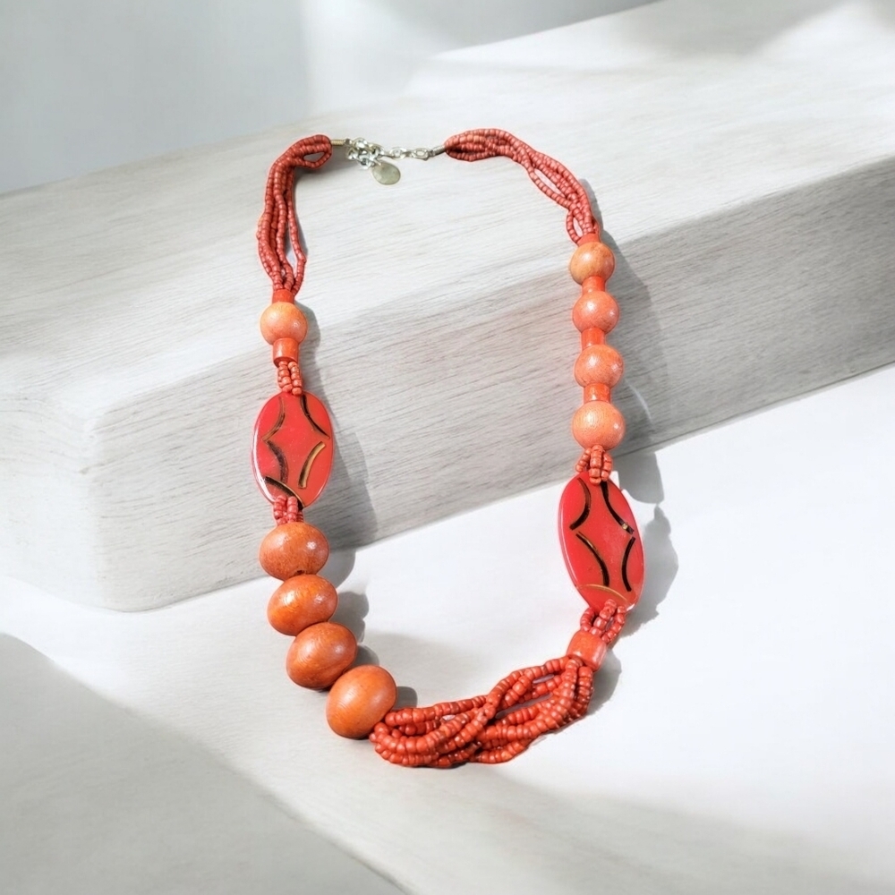 Large Red Bead Necklace
